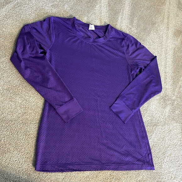 ZYIA  Active Chill Size M Purple Laser Cut Long Sleeve Active Shirt Top - Picture 1 of 5